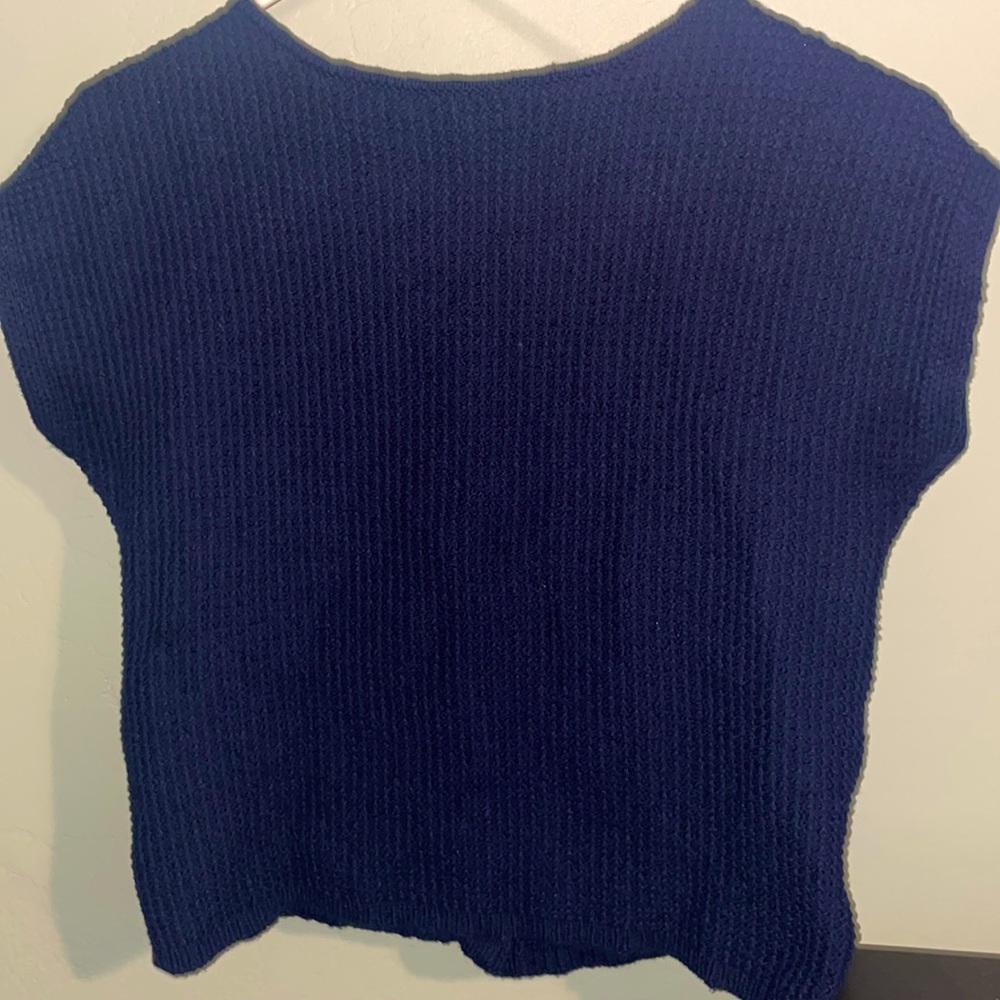 Madewell button down the back navy blue top size small